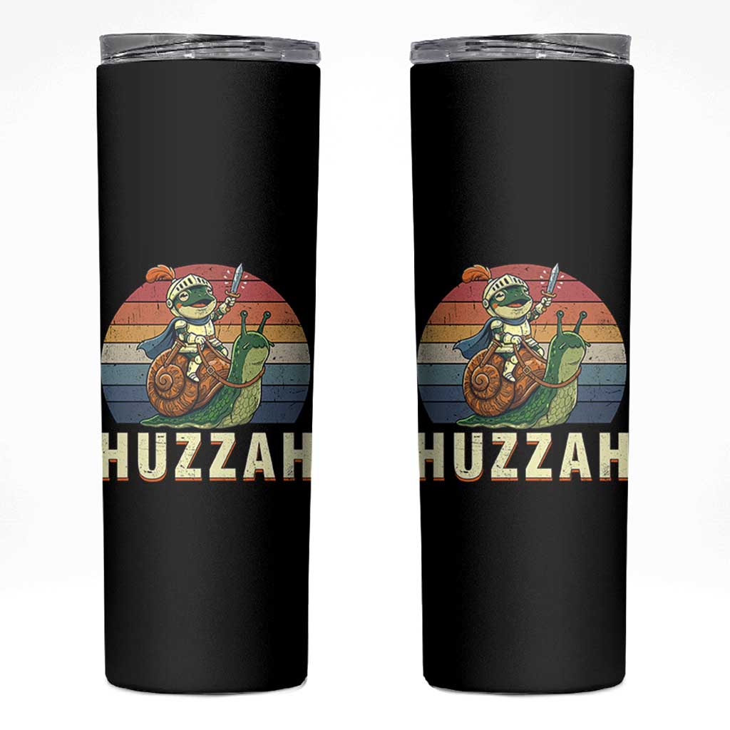 Funny Huzzah Frog Meme Skinny Tumbler Medieval Knight With Sword Graphic