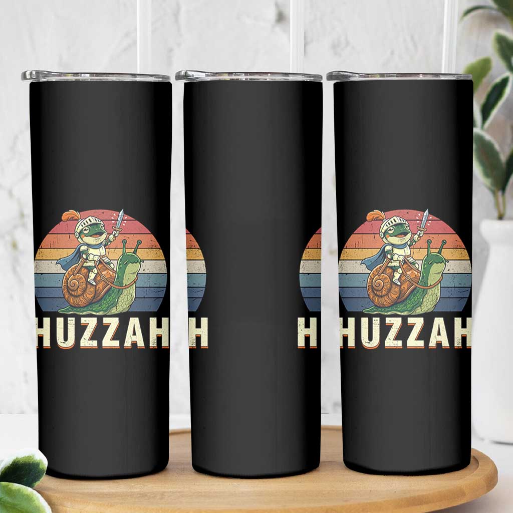 Funny Huzzah Frog Meme Skinny Tumbler Medieval Knight With Sword Graphic