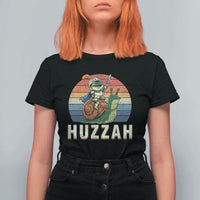Funny Huzzah Frog Meme T Shirt For Women Medieval Knight With Sword Graphic