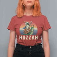 Funny Huzzah Frog Meme T Shirt For Women Medieval Knight With Sword Graphic