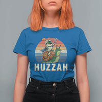 Funny Huzzah Frog Meme T Shirt For Women Medieval Knight With Sword Graphic