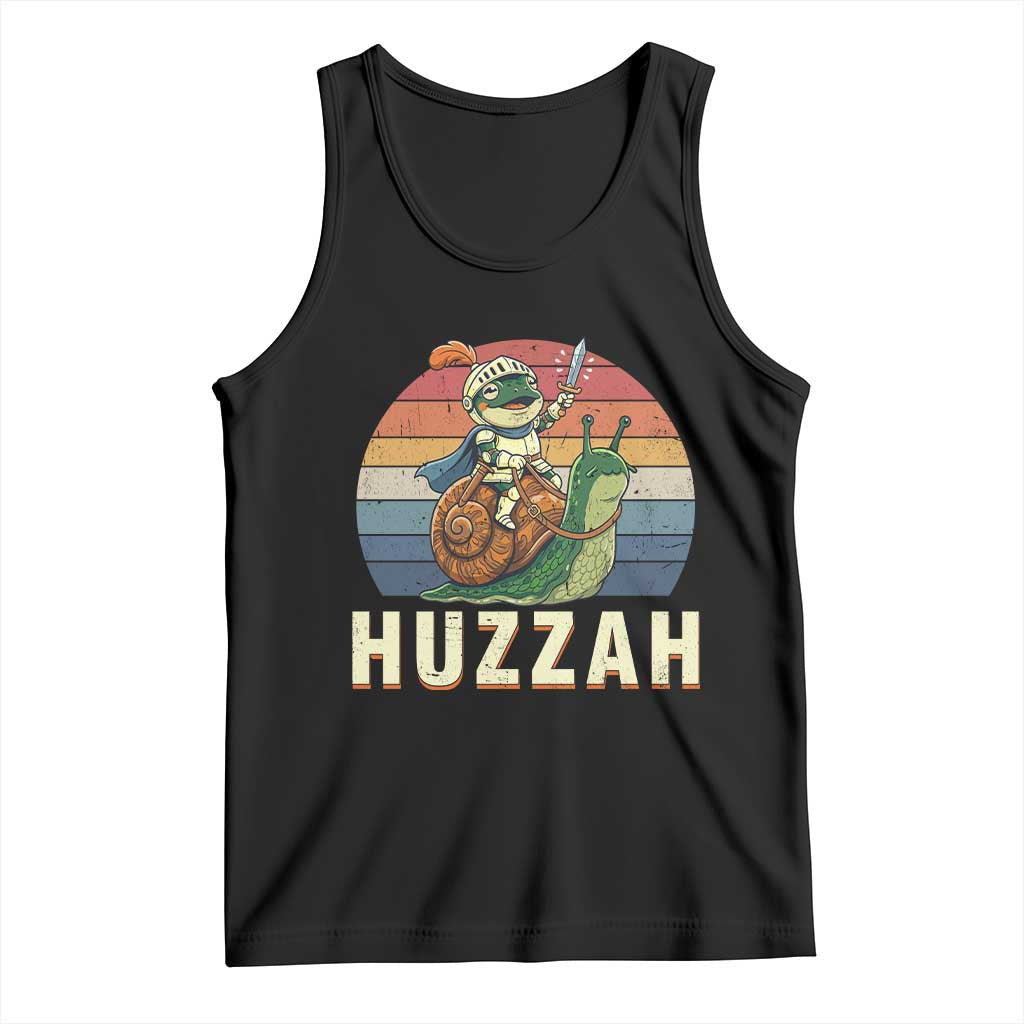 Funny Huzzah Frog Meme Tank Top Medieval Knight With Sword Graphic