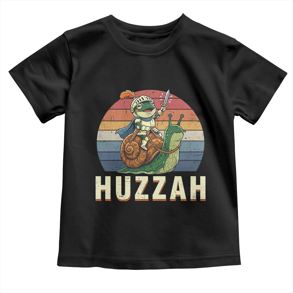 Funny Huzzah Frog Meme Toddler T Shirt Medieval Knight With Sword Graphic