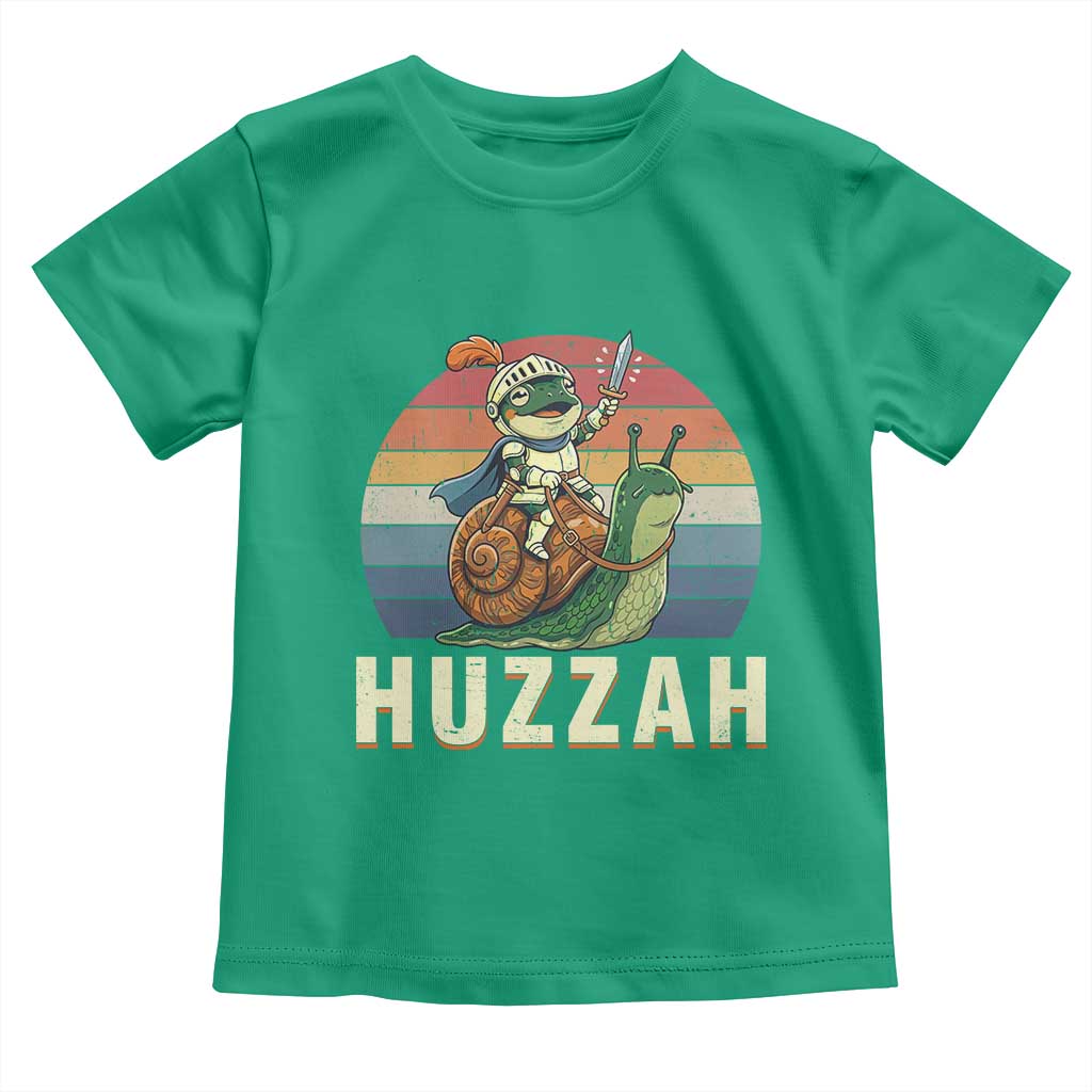 Funny Huzzah Frog Meme Toddler T Shirt Medieval Knight With Sword Graphic