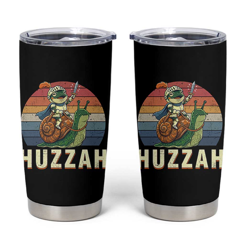 Funny Huzzah Frog Meme Tumbler Cup Medieval Knight With Sword Graphic