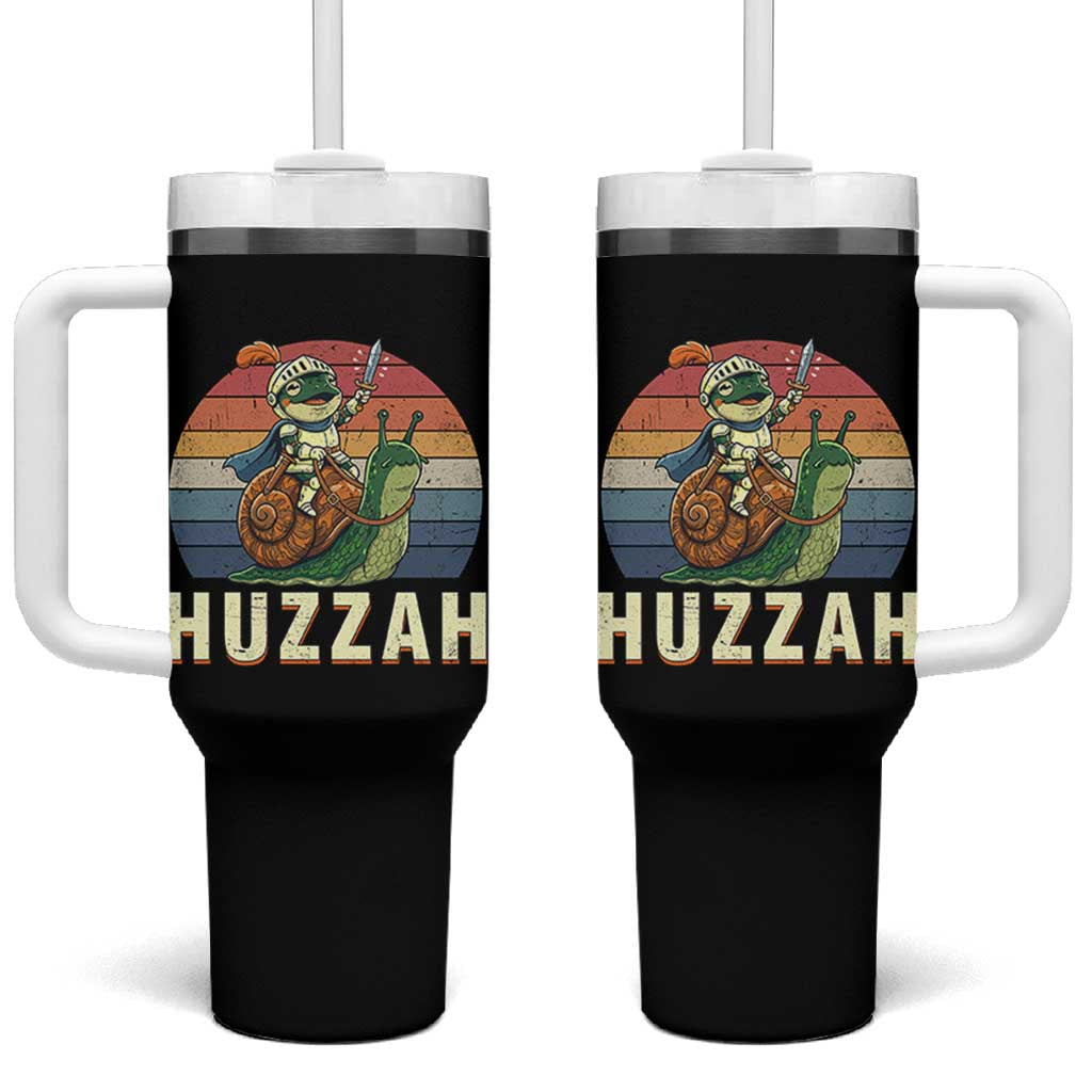 Funny Huzzah Frog Meme Tumbler With Handle Medieval Knight With Sword Graphic