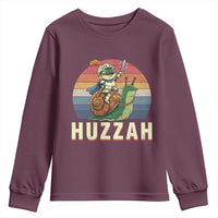 Funny Huzzah Frog Meme Youth Sweatshirt Medieval Knight With Sword Graphic