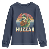 Funny Huzzah Frog Meme Youth Sweatshirt Medieval Knight With Sword Graphic
