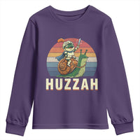 Funny Huzzah Frog Meme Youth Sweatshirt Medieval Knight With Sword Graphic