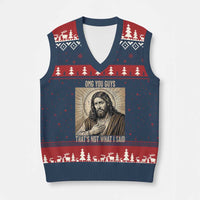 Funny Christian Jesus Faith Meme V-Neck Knit Sweater Vest Omg You Guys Thats Not What I Said
