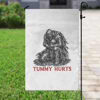 Funny Tummy Hurts Medieval Knight Garden Flag Dark Fantasy Warrior Meme Graphic