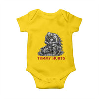 Funny Tummy Hurts Medieval Knight Baby Onesie Dark Fantasy Warrior Meme Graphic