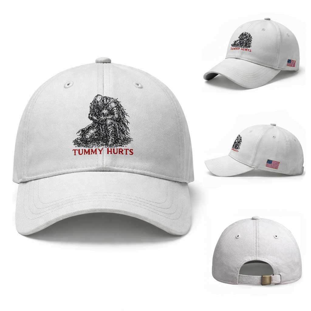 Funny Tummy Hurts Medieval Knight Baseball Cap Dark Fantasy Warrior Meme Graphic
