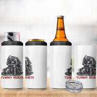 Funny Tummy Hurts Medieval Knight 4 in 1 Can Cooler Tumbler Dark Fantasy Warrior Meme Graphic