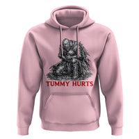 Funny Tummy Hurts Medieval Knight Hoodie Dark Fantasy Warrior Meme Graphic