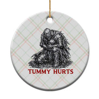 Funny Tummy Hurts Medieval Knight Ceramic Ornament Dark Fantasy Warrior Meme Graphic