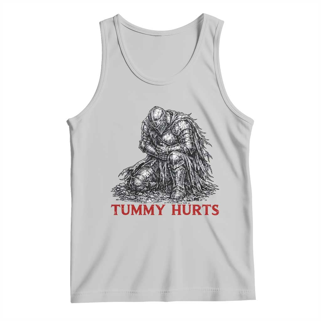 Funny Tummy Hurts Medieval Knight Tank Top Dark Fantasy Warrior Meme Graphic