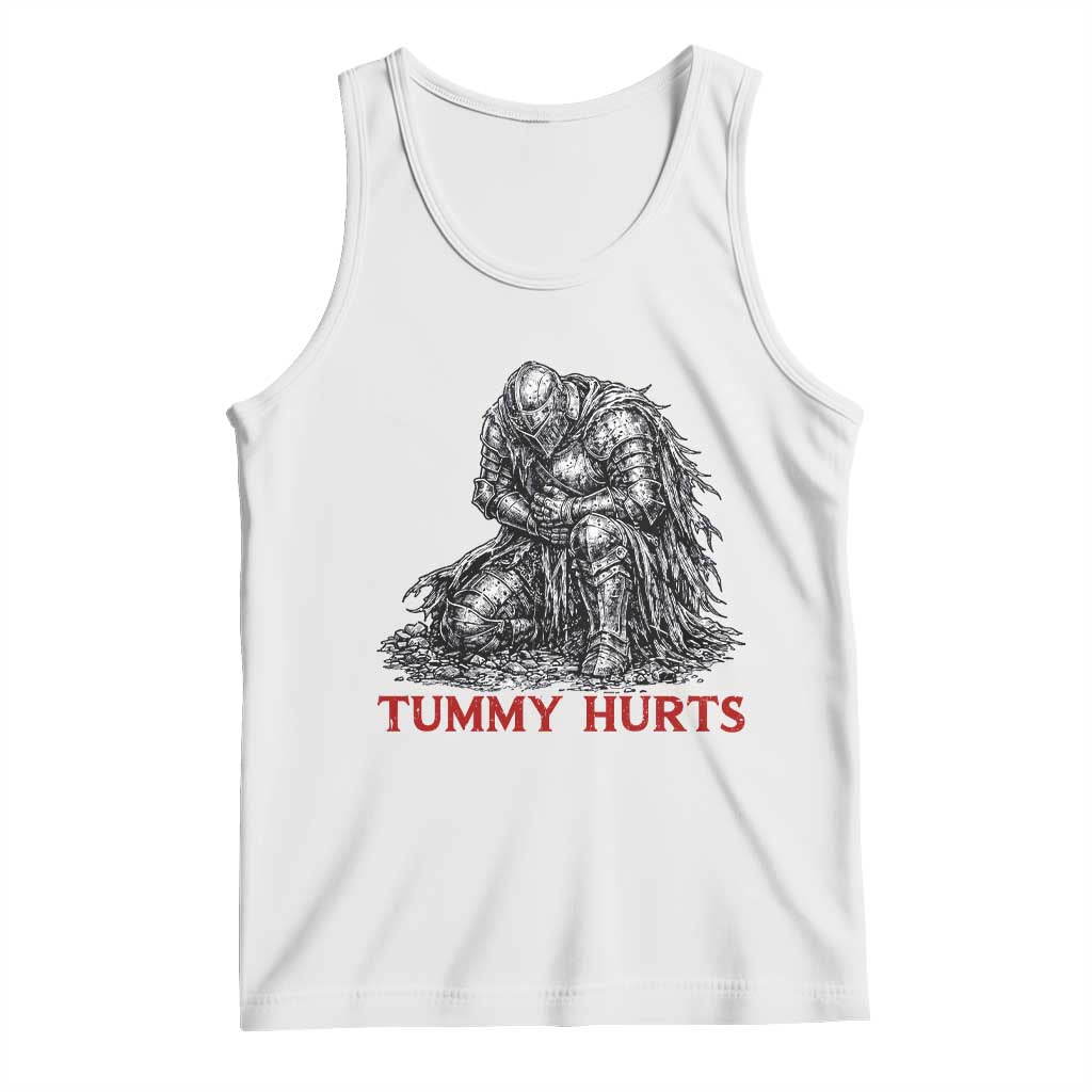 Funny Tummy Hurts Medieval Knight Tank Top Dark Fantasy Warrior Meme Graphic