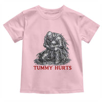 Funny Tummy Hurts Medieval Knight Toddler T Shirt Dark Fantasy Warrior Meme Graphic