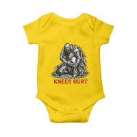 Funny Knees Hurt Medieval Knight Baby Onesie Dark Fantasy Sword Warrior Humor