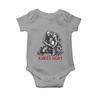 Funny Knees Hurt Medieval Knight Baby Onesie Dark Fantasy Sword Warrior Humor