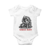Funny Knees Hurt Medieval Knight Baby Onesie Dark Fantasy Sword Warrior Humor