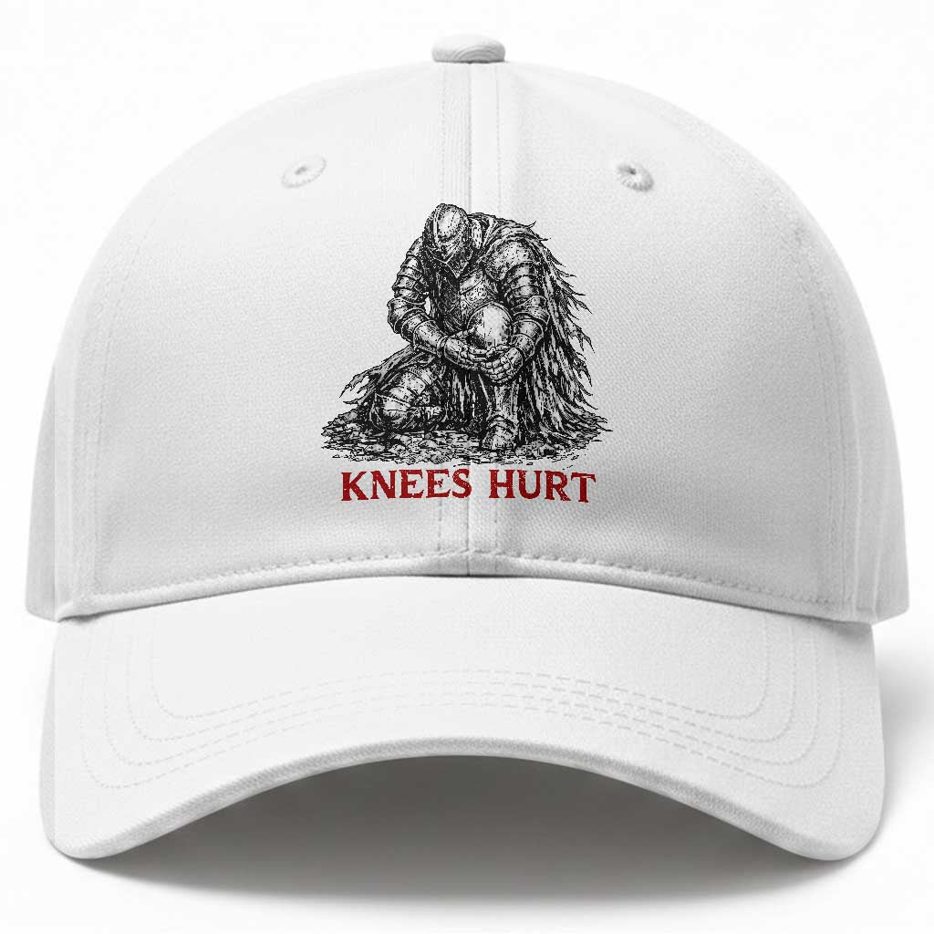 Funny Knees Hurt Medieval Knight Baseball Cap Dark Fantasy Sword Warrior Humor