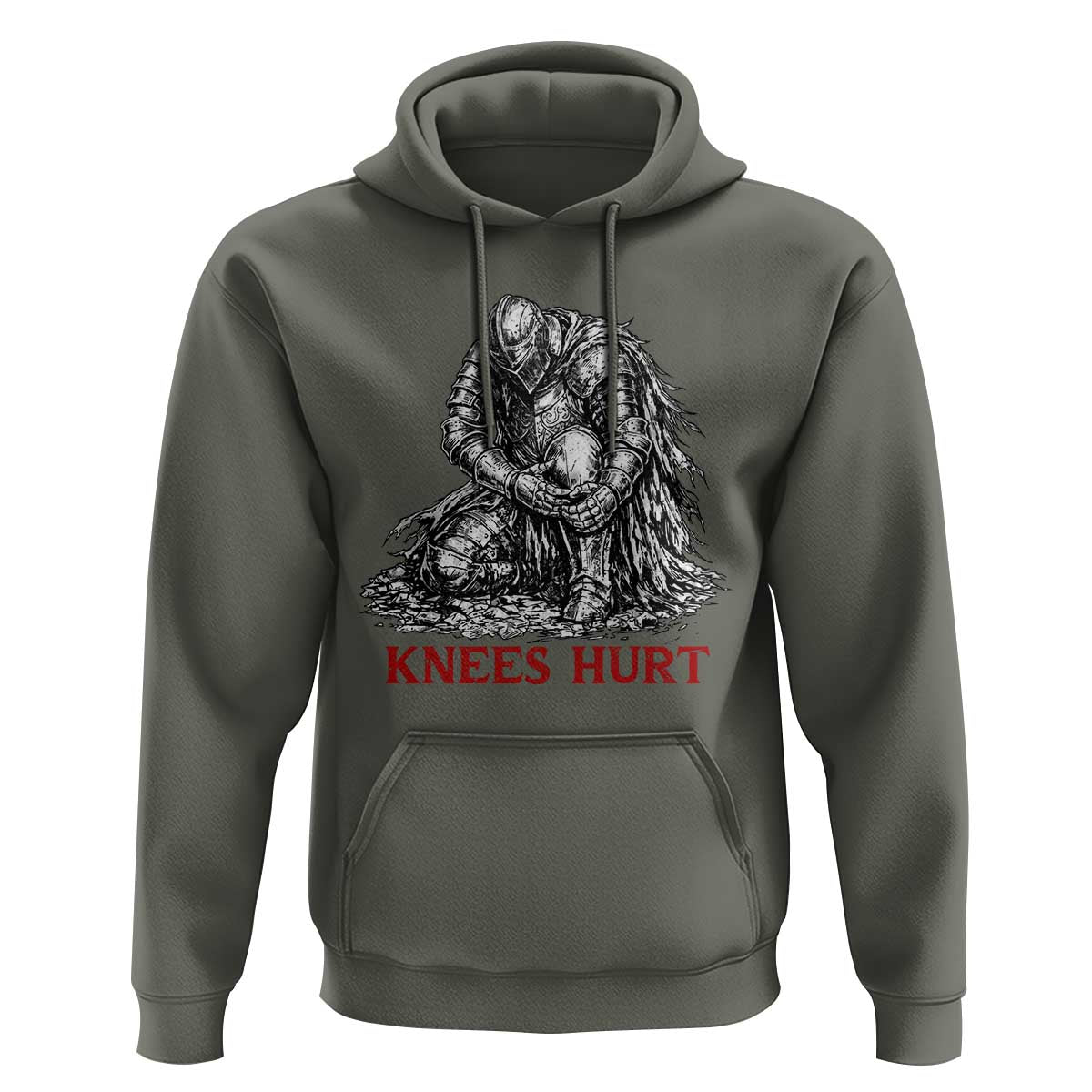 Funny Knees Hurt Medieval Knight Hoodie Dark Fantasy Sword Warrior Humor