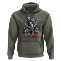 Funny Knees Hurt Medieval Knight Hoodie Dark Fantasy Sword Warrior Humor