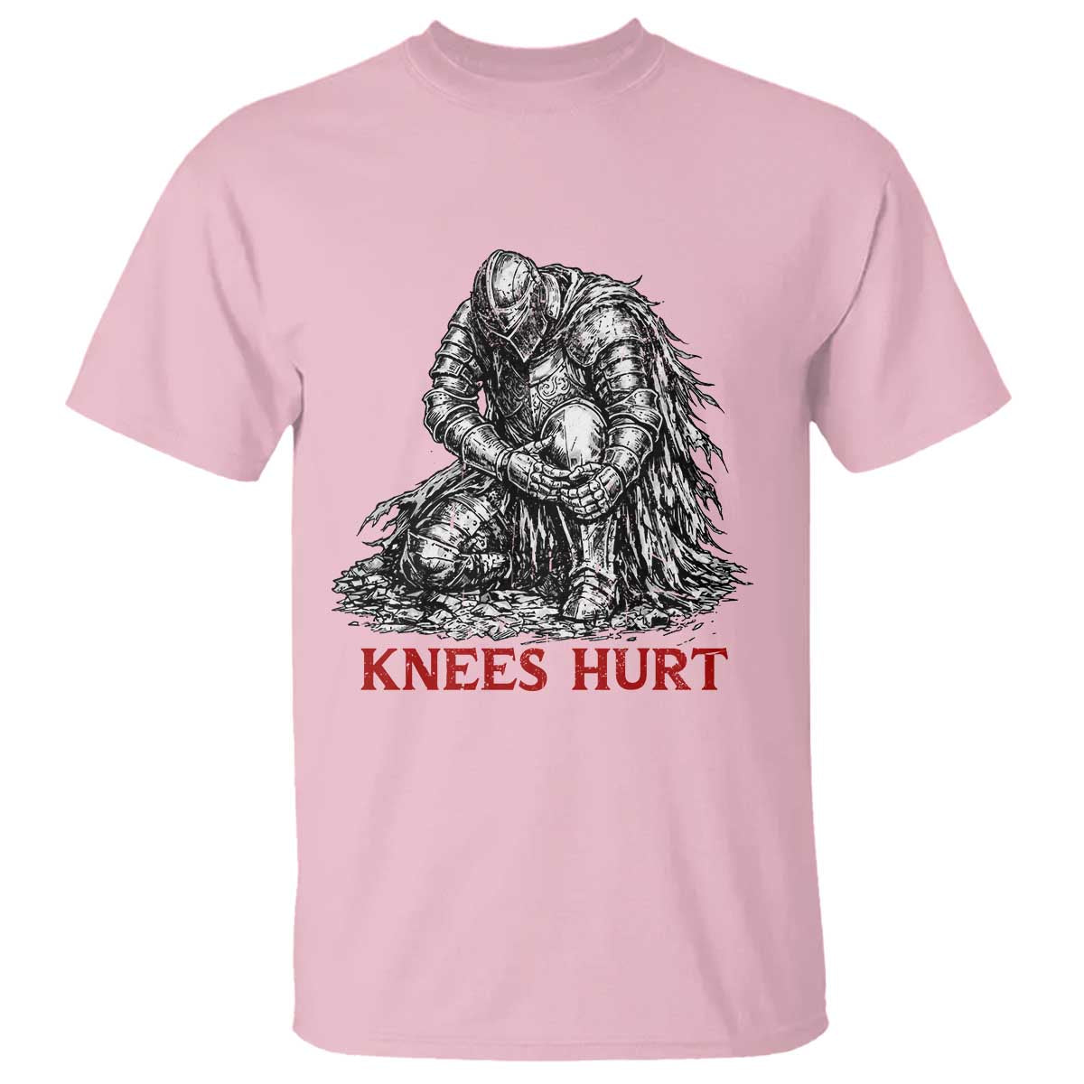 Funny Knees Hurt Medieval Knight T Shirt Dark Fantasy Sword Warrior Humor