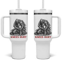 Funny Knees Hurt Medieval Knight Tumbler With Handle Dark Fantasy Sword Warrior Humor