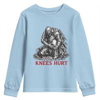Funny Knees Hurt Medieval Knight Youth Sweatshirt Dark Fantasy Sword Warrior Humor