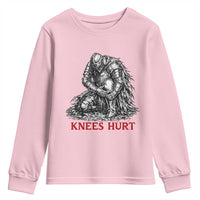 Funny Knees Hurt Medieval Knight Youth Sweatshirt Dark Fantasy Sword Warrior Humor