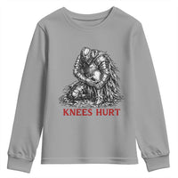 Funny Knees Hurt Medieval Knight Youth Sweatshirt Dark Fantasy Sword Warrior Humor