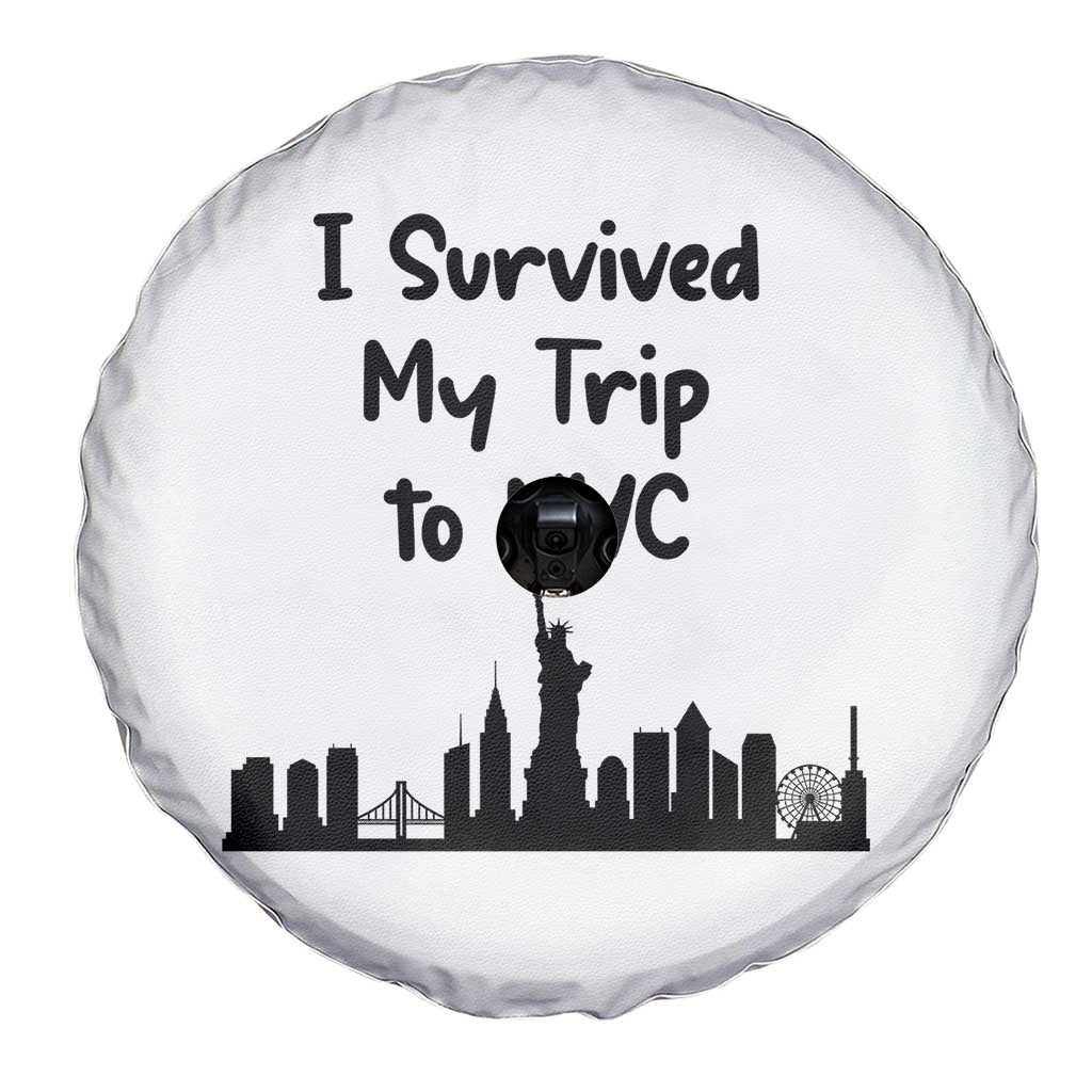 New York City Skyline Travel Tourist Spare Tire Cover I Survived My Trip To NYC