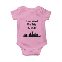 New York City Skyline Travel Tourist Baby Onesie I Survived My Trip To NYC