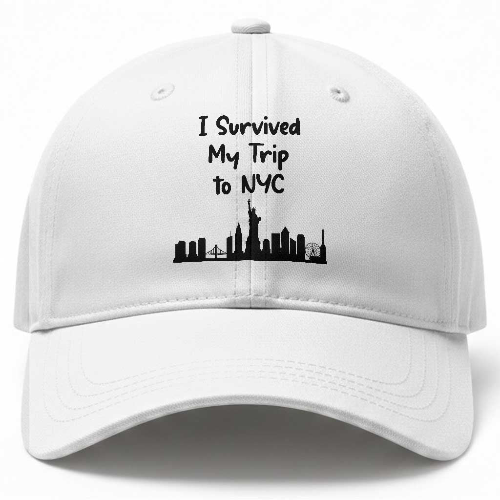 New York City Skyline Travel Tourist Baseball Cap I Survived My Trip To NYC