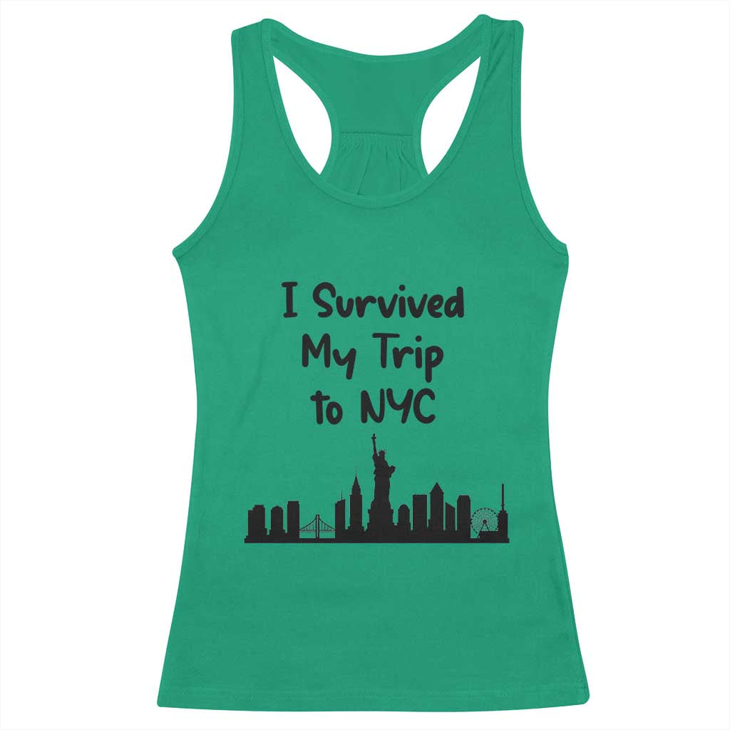 New York City Skyline Travel Tourist Racerback Tank Top I Survived My Trip To NYC