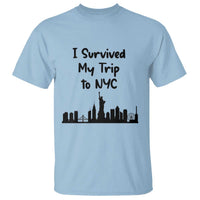 New York City Skyline Travel Tourist T Shirt I Survived My Trip To NYC