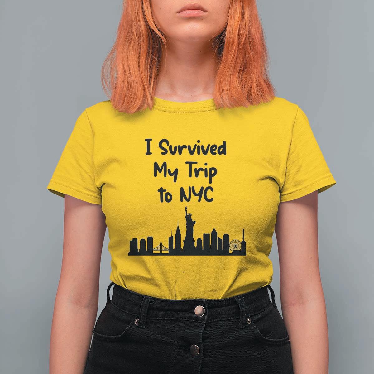 New York City Skyline Travel Tourist T Shirt For Women I Survived My Trip To NYC