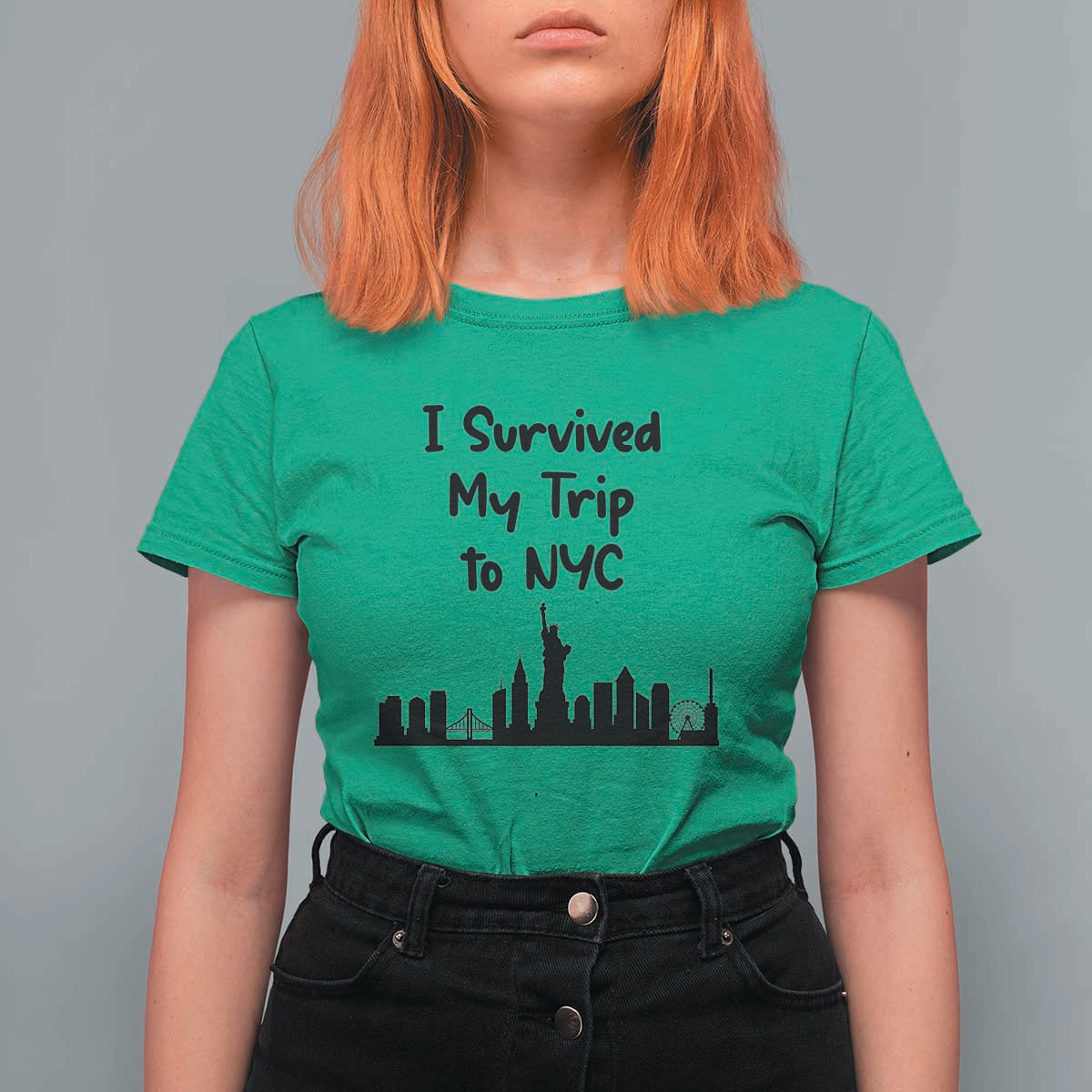 New York City Skyline Travel Tourist T Shirt For Women I Survived My Trip To NYC