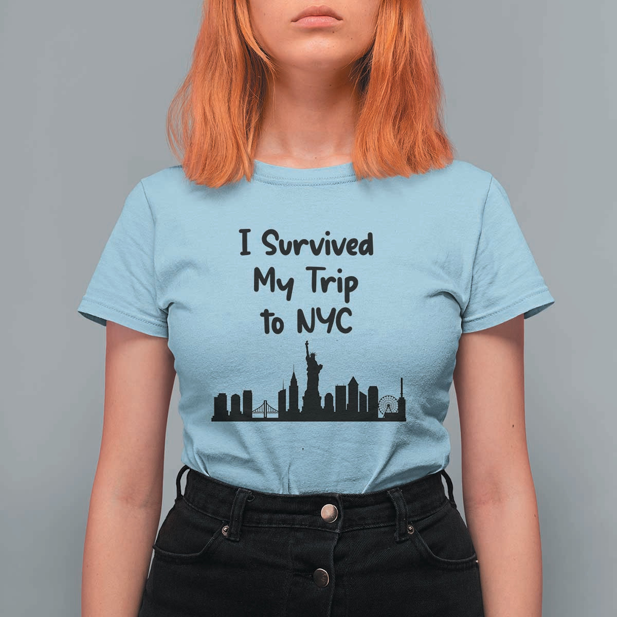 New York City Skyline Travel Tourist T Shirt For Women I Survived My Trip To NYC