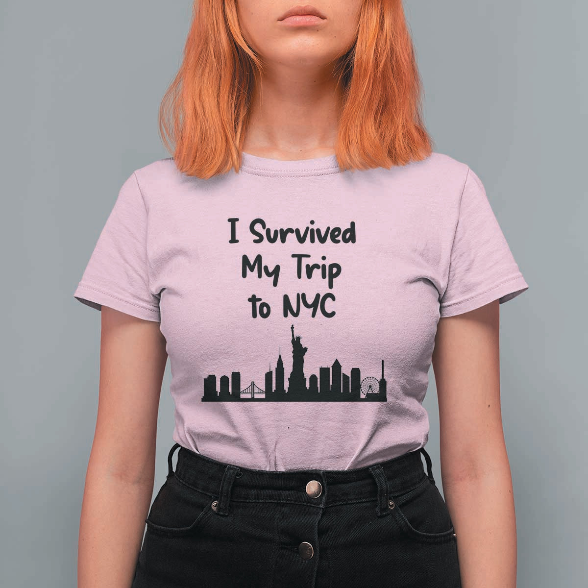 New York City Skyline Travel Tourist T Shirt For Women I Survived My Trip To NYC