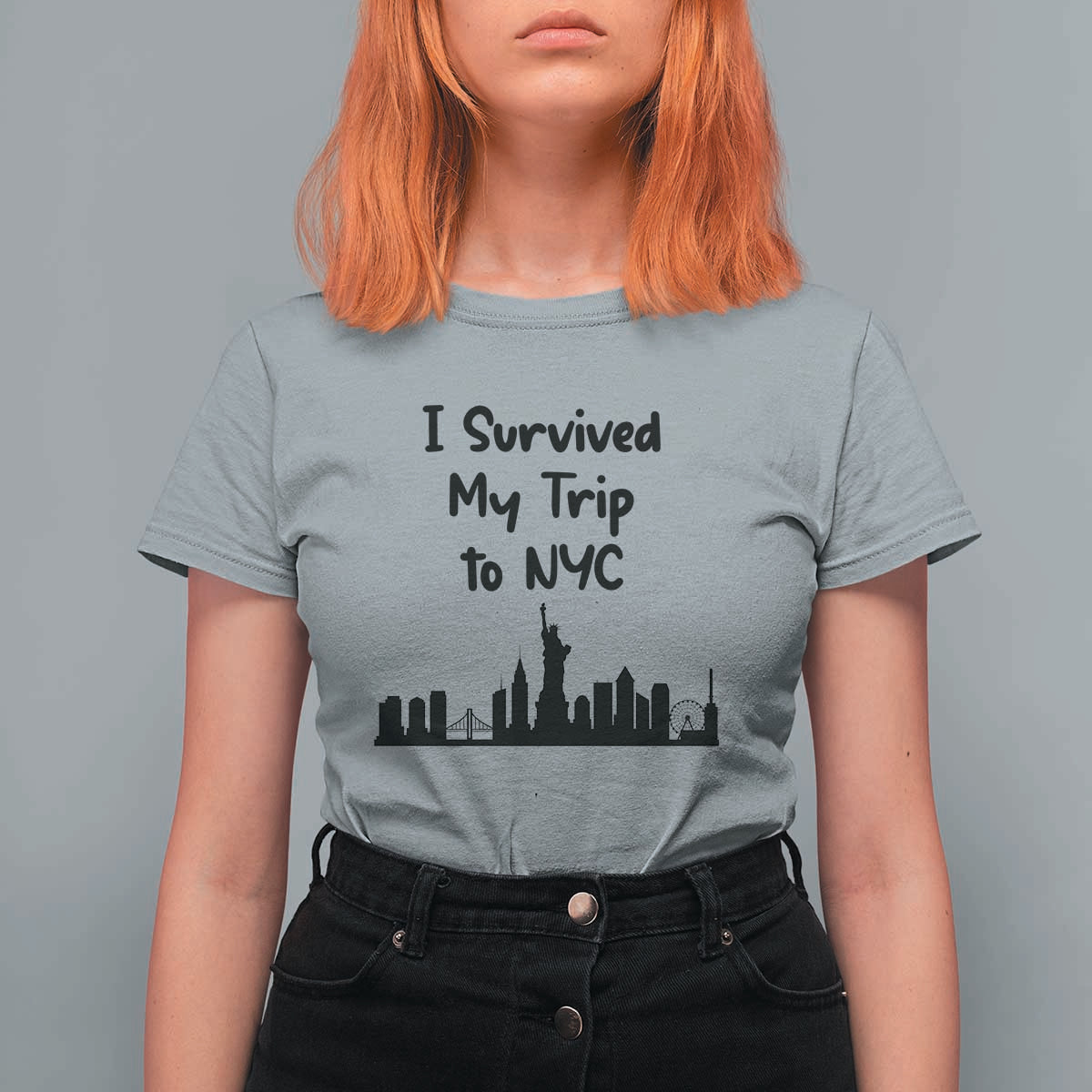New York City Skyline Travel Tourist T Shirt For Women I Survived My Trip To NYC