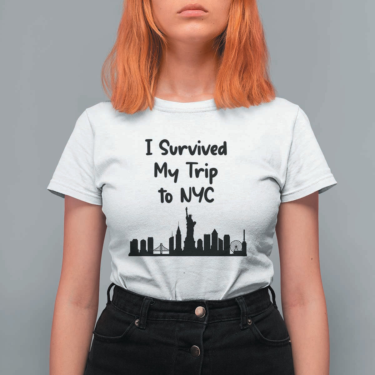 New York City Skyline Travel Tourist T Shirt For Women I Survived My Trip To NYC