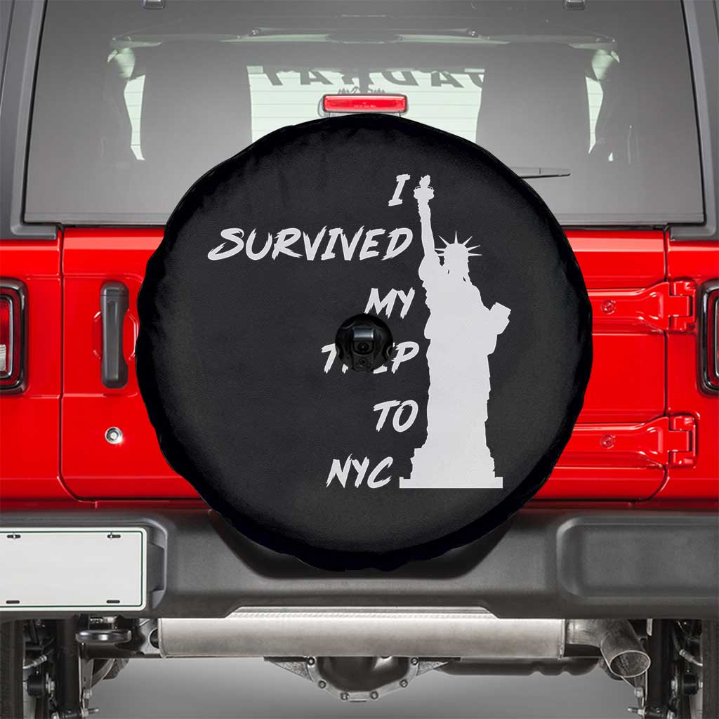 Funny New York City Travel Graphic Spare Tire Cover I Survived My Trip To NYC