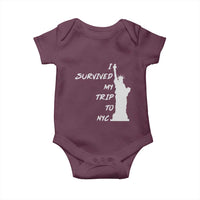 Funny New York City Travel Graphic Baby Onesie I Survived My Trip To NYC
