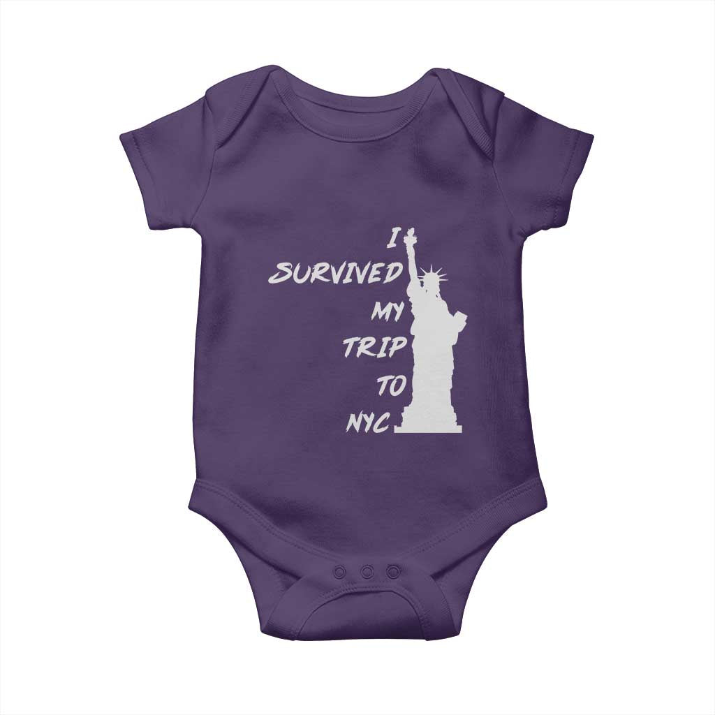 Funny New York City Travel Graphic Baby Onesie I Survived My Trip To NYC