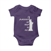 Funny New York City Travel Graphic Baby Onesie I Survived My Trip To NYC