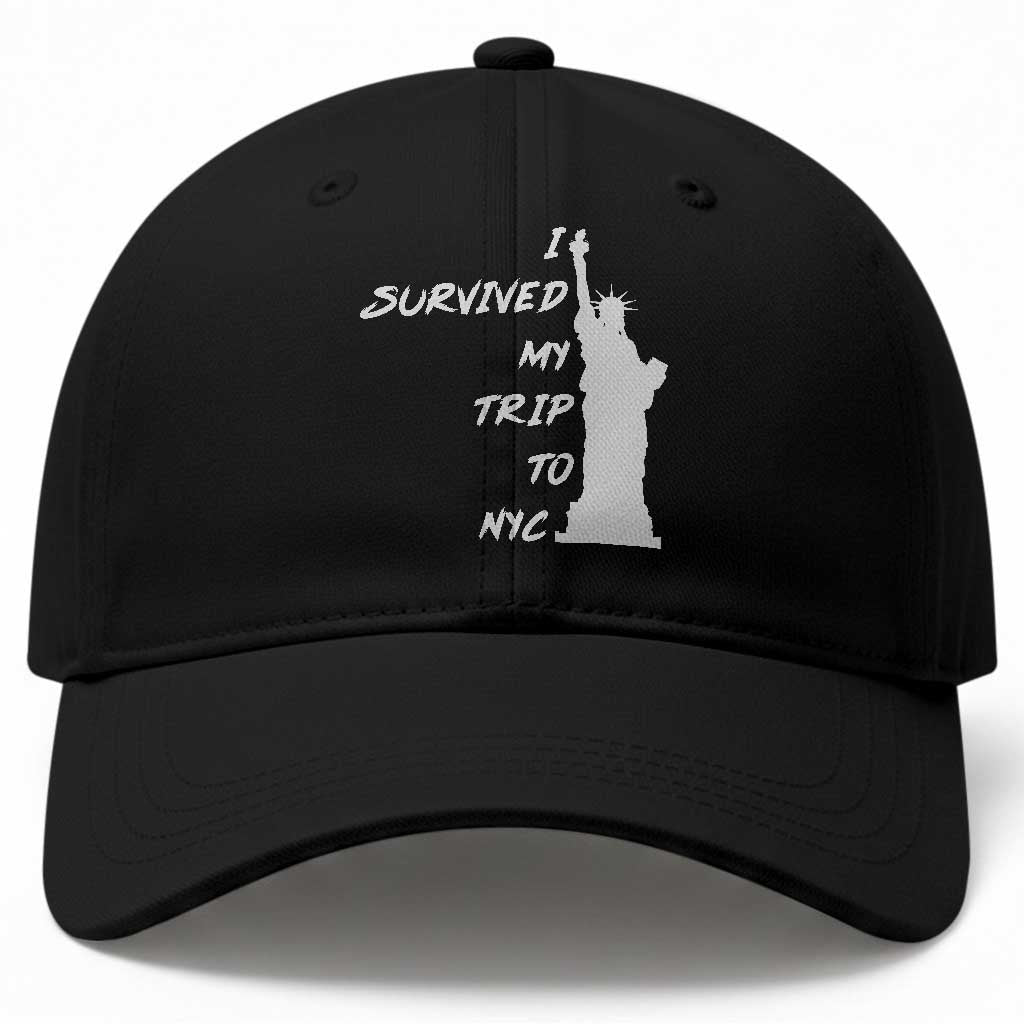 Funny New York City Travel Graphic Baseball Cap I Survived My Trip To NYC